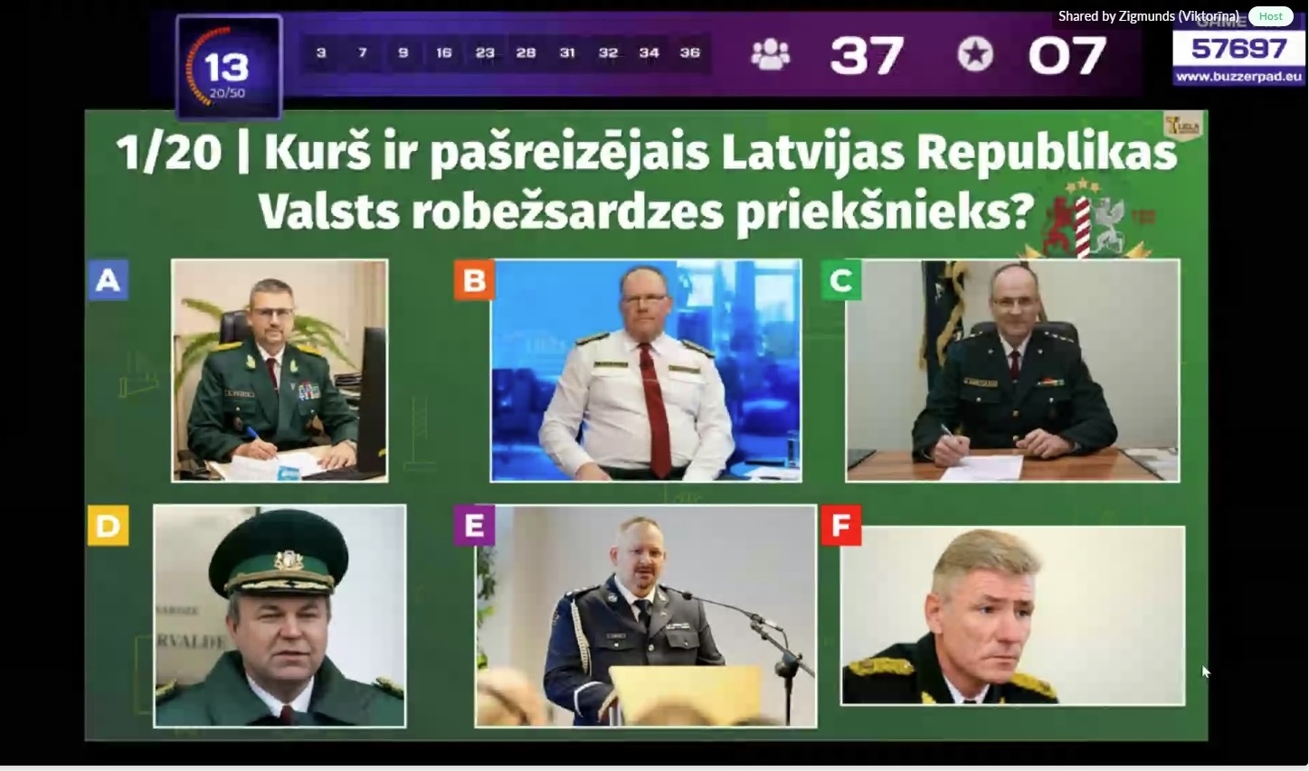 Latvijas skolēni parāda zināšanas Valsts robežsardzes erudīcijas spēlē Nr.2